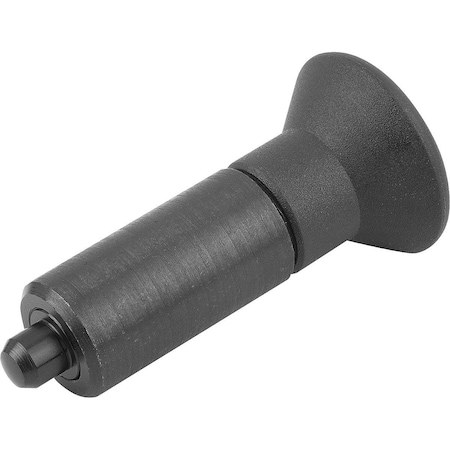 Indexing Plunger Wo. Groove Size:0, Form:L, Steel Hardened, Comp:Thermoplastic Comp:Black Ral7021